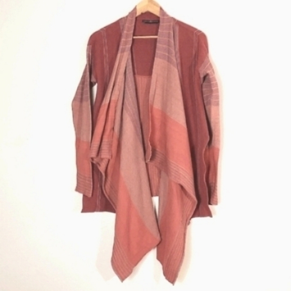 Peruvian Connection Cardigan Open Waterfall Front Cotton Size Medium - Picture 1 of 16
